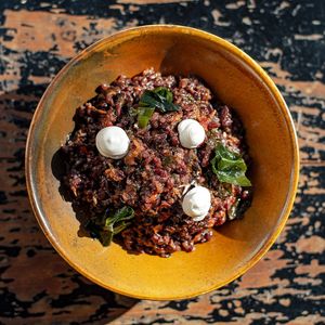 Arroz negro cremoso at PÖTSTOT in Barcelona