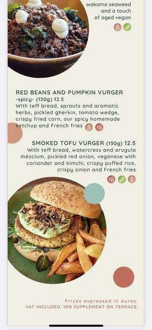 Menu at PÖTSTOT in Barcelona