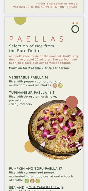 Menu  at PÖTSTOT in Barcelona