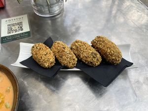 spinach croquettes  at PÖTSTOT in Barcelona