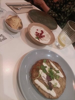 Cashew "cheese" and eggplant tortilla at PÖTSTOT in Barcelona