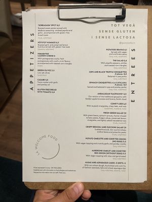 Menu  at PÖTSTOT in Barcelona