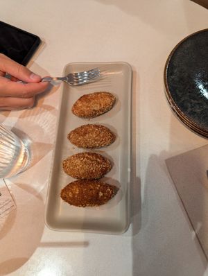 Mushroom and truffle croquettes at PÖTSTOT in Barcelona