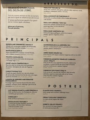 Menu  at PÖTSTOT in Barcelona