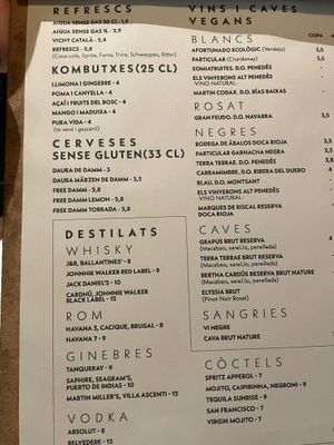 Menu  at PÖTSTOT in Barcelona