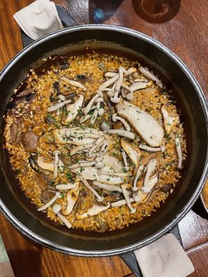 Mushroom paella  at PÖTSTOT in Barcelona