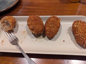 Mushroom croquettes - lovely at PÖTSTOT in Barcelona