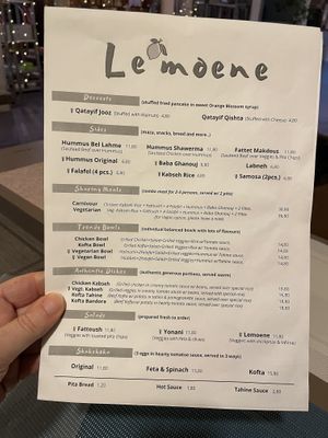 Menu  at Le'Moene in Amsterdam