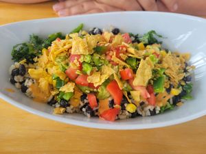 Mexican bowl at Misty's Plant Based Foods in Monroe