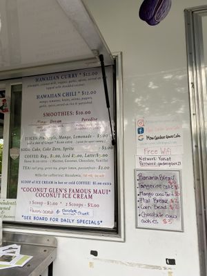 Menu - all vegan at Maui Garden Grove Cafe in Haiku