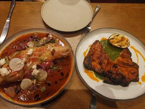 Stuffed pepper and peri peri chicken at Lona Misa in South Yarra