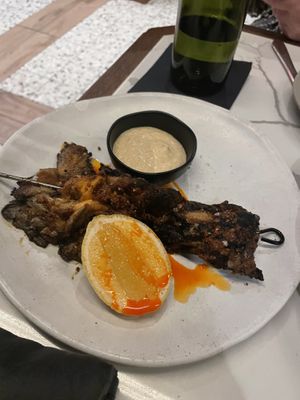 Mushroom pinchos morunos  at Lona Misa in South Yarra