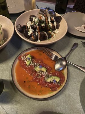 patatas bravas and   at Lona Misa in South Yarra