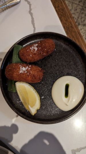 Roasted poblano + parmesan croquettas $14 at Lona Misa in South Yarra