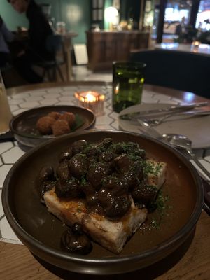 Mushrooms with bread  at Lona Misa in South Yarra