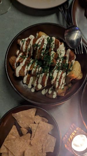 Patatas bravas $18.00: perfectly cooked and great sauces at Lona Misa in South Yarra