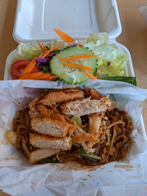 Pad Thai w/ Soy Nuggets at Thai Vegan in Albuquerque