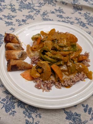 Chu Chee and Banana Spring Rolls! at Thai Vegan in Albuquerque