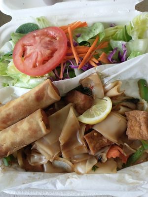 Spicy noodles dinner combo at Thai Vegan in Albuquerque