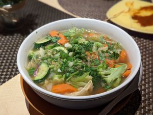 Wonton soup at Thai Vegan in Albuquerque