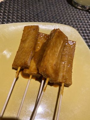 “Chicken” satay  at Thai Vegan in Albuquerque