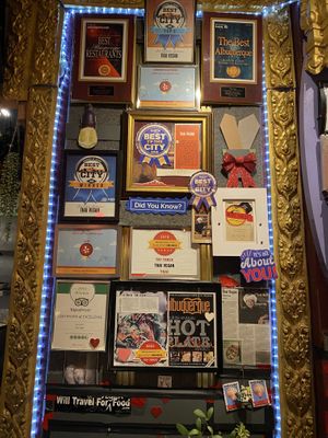 Awards  at Thai Vegan in Albuquerque
