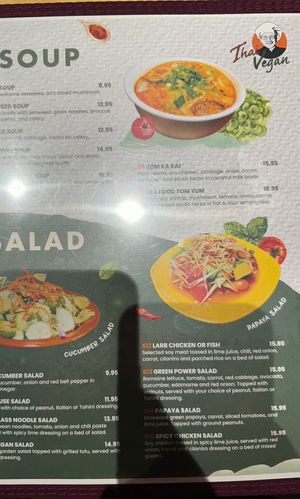 Soups and salads  at Thai Vegan in Albuquerque