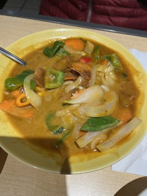 Prarum’s plate w soy chicken   at Thai Vegan in Albuquerque