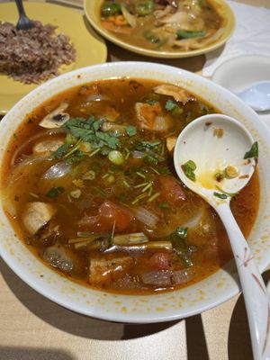 Tom yum soup  at Thai Vegan in Albuquerque