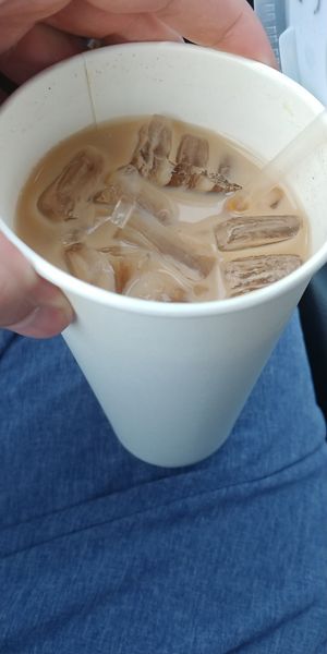 Thai Coffee. Strong but good flavor.  $2.99 at Thai Vegan in Albuquerque