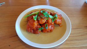 Buffalo cauliflower bites from meatless monday menu. One of my favourites at The Wintersun in Geraldton