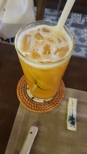 Lipton tea with orange and lemongrass at Vi Que Kitchen in Ho Chi Minh City