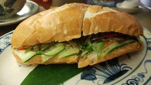 Banh mi with Pate mushroom at Vi Que Kitchen in Ho Chi Minh City