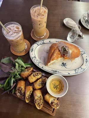 Rolls, Bahn Mi, Oat latte  at Vi Que Kitchen in Ho Chi Minh City