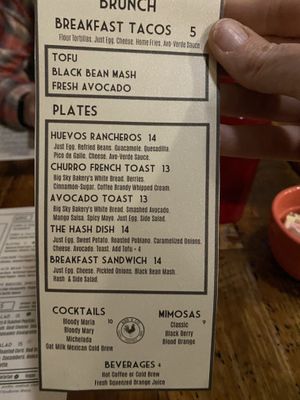 Menu  at Bird & Co in Portland