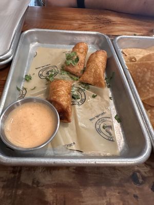 Sweet potato taquitos. I cut them in half to cool them in off. We had 3 full or 6 halves   at Bird & Co in Portland