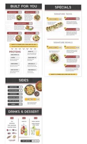 Menu  at Mission Grill in Anderson