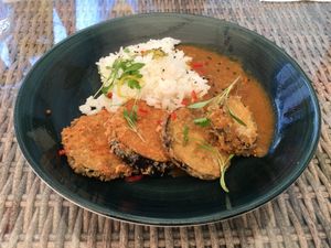 Aubergine Katsu Curry at The Ship Inn in Weymouth