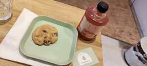 Just a vegan cookie and a hibiscus tea before a great dîner ! at Yogamour in Paris