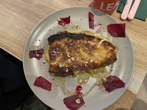 Cheese toastie at Yogamour in Paris