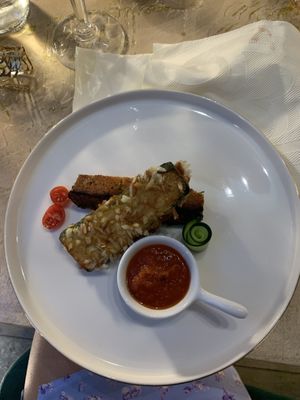 The ‘courgette tree’ and vegan kebab on the testing menu   at Vrindaa in Rome