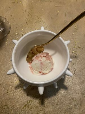 Ice cream compliments of the chef.  at Vrindaa in Rome