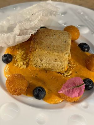 Snow on the mountain - This cashew cheese was incredible!  at Vrindaa in Rome