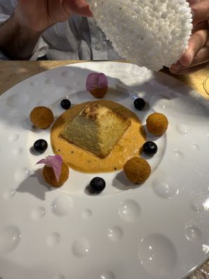 Snow on the mountain entree  at Vrindaa in Rome