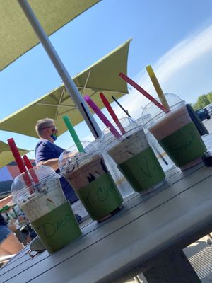 Two Traditional Shakes and Two Vegan Shakes at Tiger Lily Cafe in Chesterton