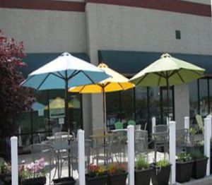 outdoor patio at Tiger Lily Cafe in Chesterton