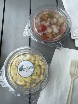 Macaroni salad and Cucumber salad   at Tiger Lily Cafe in Chesterton