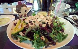 vegan chicken cranberry avacado salad at Tiger Lily Cafe in Chesterton