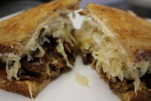 Vegan Reuben Sandwich at Tiger Lily Cafe in Chesterton