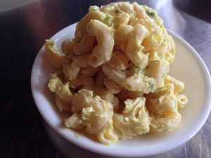 vegan macaroni salad at Tiger Lily Cafe in Chesterton